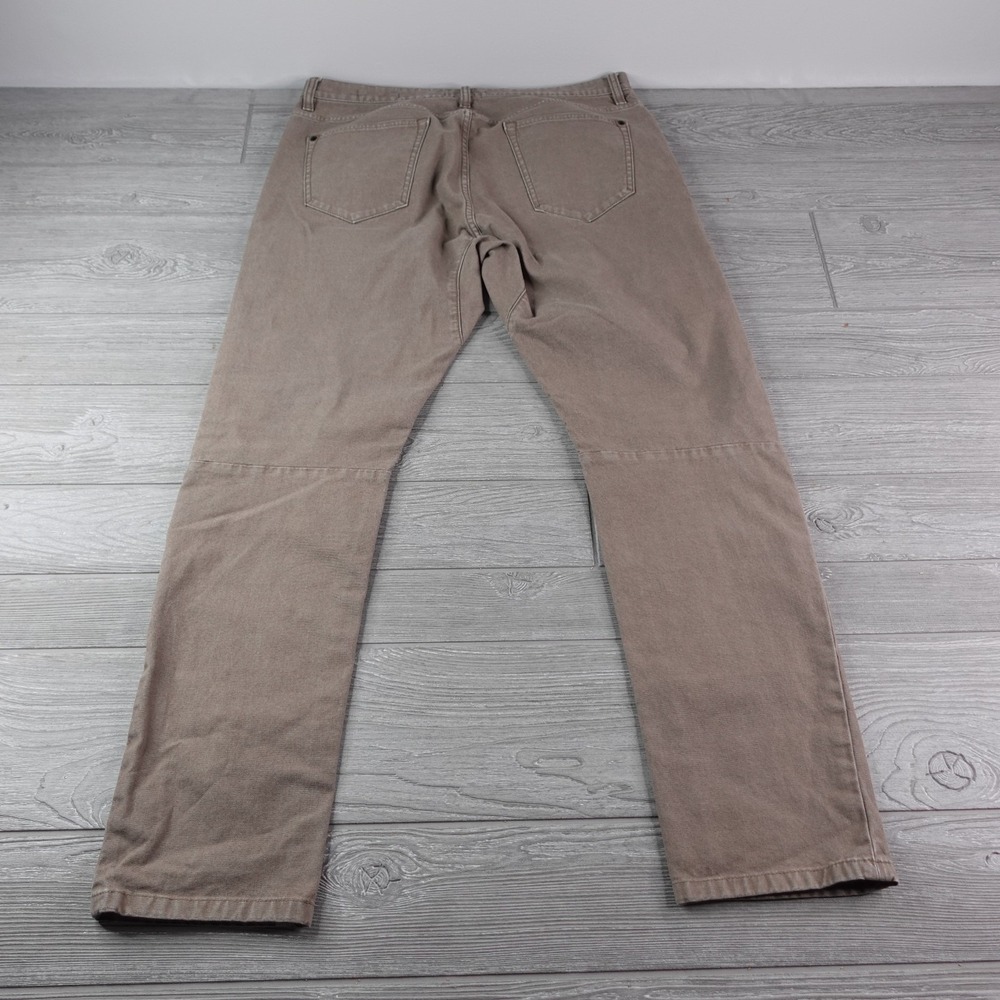 Proof Huckberry Rover Pants Mens 34x32 Slim Fit Brown Stretch Canvas Chino Work - Picture 3 of 8
